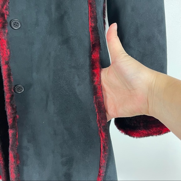 INS Dark Charcoal Faux Suede Boho Coat - Picture 9 of 11